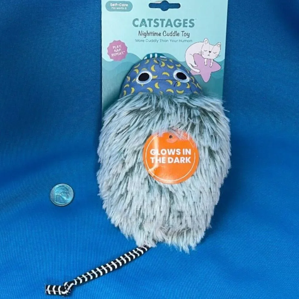 NEW ~ CATSTAGES LARGE GLOW IN THE DARK KITTY CAT NIGHTTIME CATNIP & CUDDLE TOY